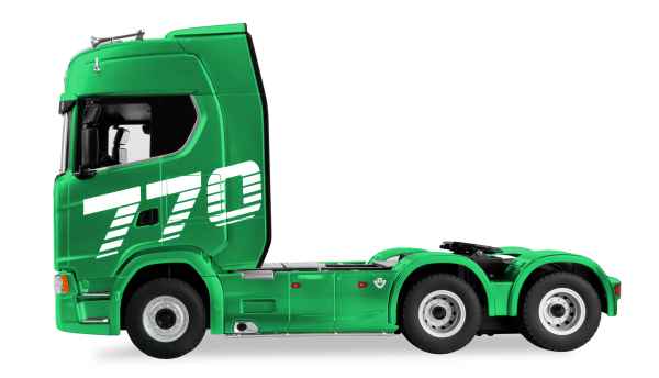Amewi 22770 Scania 770 S tractor unit 6x4 1:18 RTR green side view