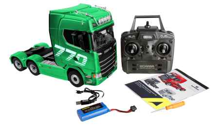 Amewi RC truck 22770 Scania 770 S green scope of delivery